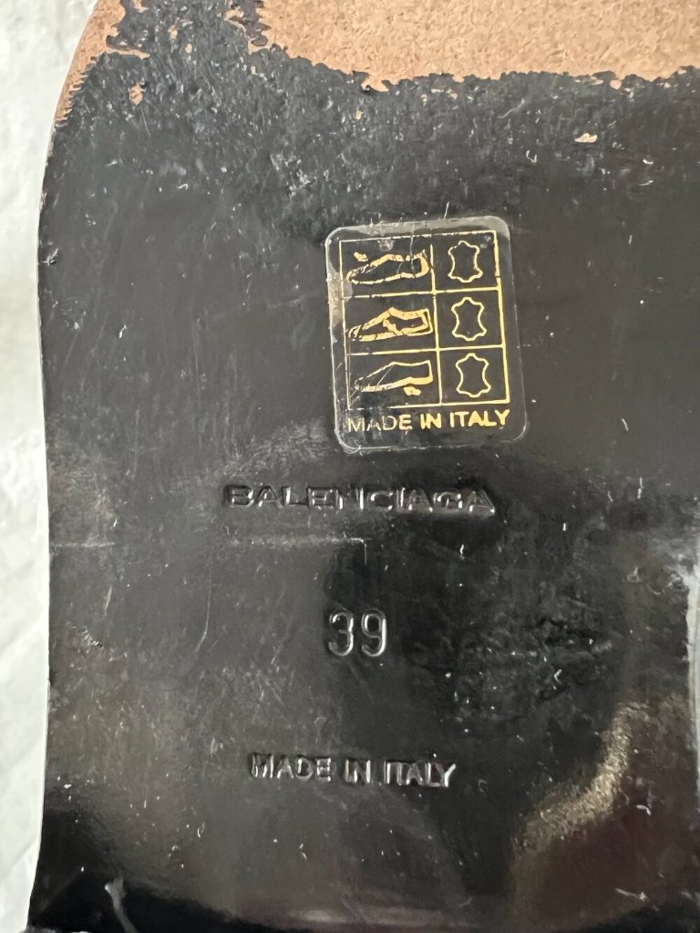 Balenciaga riding boots gray leather knee high 39 9 womens pull on black harness - Picture 13 of 15